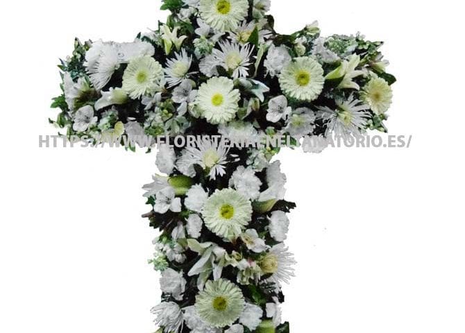 cruz floral funebre para tanatorios