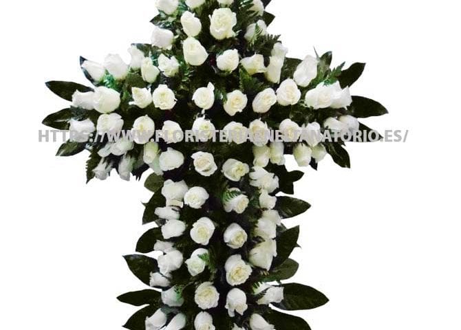 cruz floral funebre para tanatorio